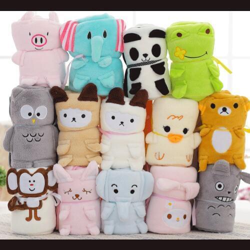 High Quality Kids Towel Cute Cartoon Animal Soft Bathrobe Towel Newborn Children Cartoon Coral Fleece Sleep Bedding Blankets