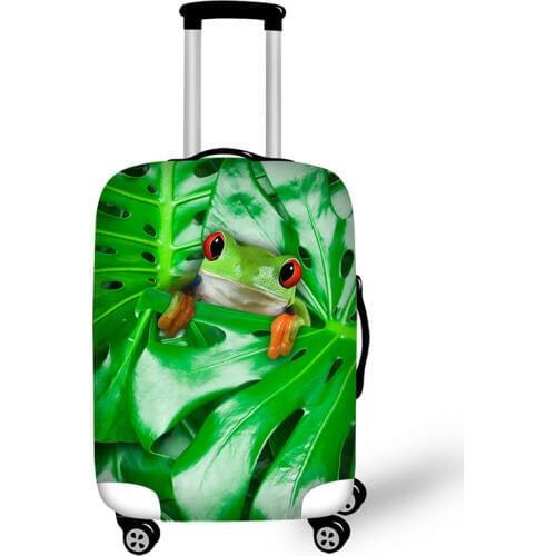 Green leaf animal design travel accessories suitcase protective covers 18-32 inch elastic luggage dust cover case stretchable