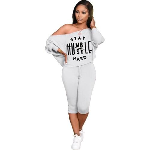 Ladies Fashion Letter Offset Printing Casual Two-Piece Set High Street Wear Plus Size Chic Clothes for Woman Dropshipping