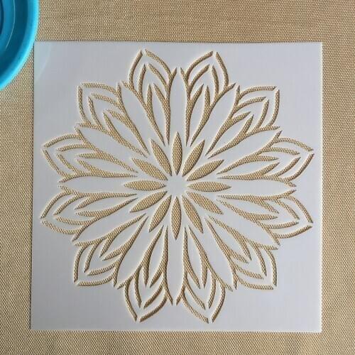 Mandala 1pc 15 * 15cm mold DIY home decoration drawing template laser cutting wall template painting tile tiles stencil