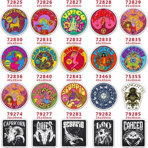 DIY Craft Supplies Sewing Accessories Cartoon Constellation Printed Planar Resins Mold 10 Pieces. PR-72825