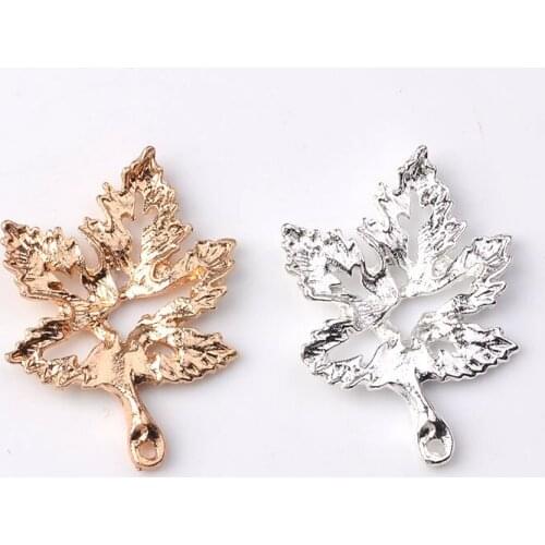 20 Pcs 22*27mm Hollow Leaf Charms Pendant DIY Handmade Charms For Jewelry Making