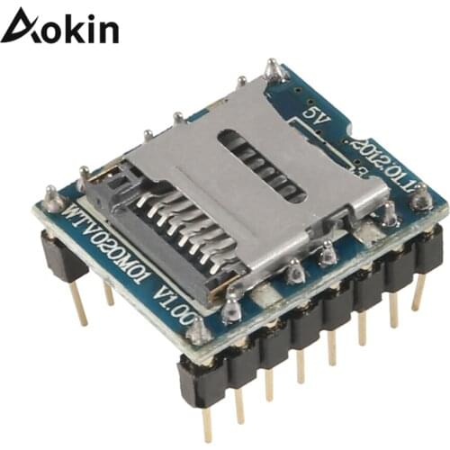 5 Pcs U-disk audio player SD card voice module MP3 Sound module WTV020-SD-16P Mini SD Card MP3 Sound Module For Arduino