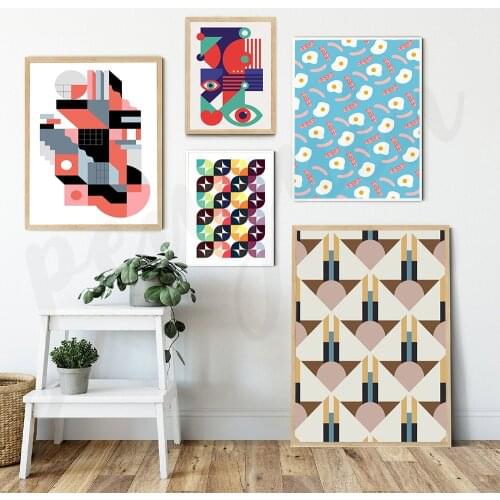 Minimalist Style Abstract Geometry Canvas Painting Nordic Wall Art Print Posters Wall Pictures for Living Room Home Decor