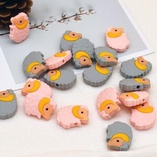 10pcs/lot Animal Beads For Jewelry Making Food Grade Silicone Baby Beads DIY Pacifier Bracelet Newborn Teething Toys Accessories