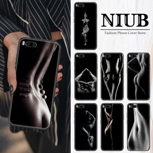 Sexy Woman Girl body shadow Phone Case For Xiaomi Mi Note 8 9 10 11 9T 10T A3 Lite Pro Ultra black 3D bumper painting shell