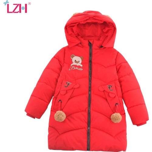 LZH 2021 Childrens Winter Jacket Thicken Coat For Girls Mid-Length Down Jacket For Girl 5-12 Years Long Sleeve Kids Clothing