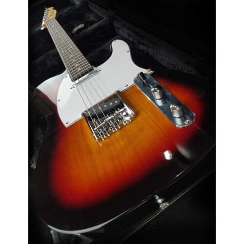 6 string TL full solid basswood body electric guitar 39 inch sunburst color high gloss electric guitar