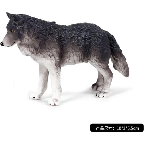 Grey Wolf Figure Forest Wild Animal Science Educational Model Adult Kids Collection Toys PVC Education Gift Home Decor