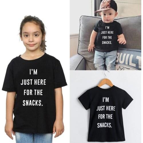 Black Tees for Boys T-shirts Letter Printing Girls Tshirt Fashion Tops 3-8T Kids Clothes Boys Tees Children Summer Top Clothing