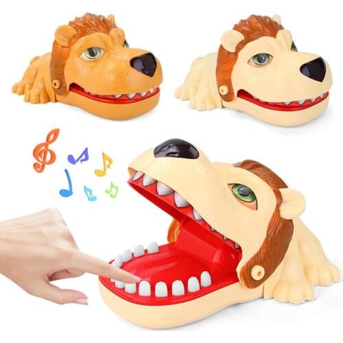 Hot Selling Creative Lion Teeth Game Toy Dentist Mouth Biting Fingers Crazy Lion Vocal Music Toy Children Biting Hand Game Toy