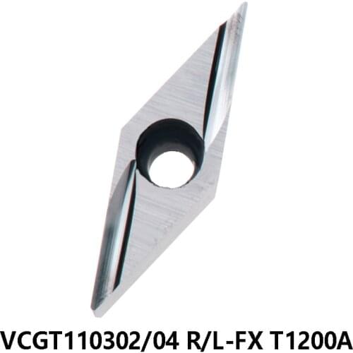 100% Original VCGT110302L-FX VCGT110304R-FX T1200A Carbide Inserts VCGT110302 VCGT110304 Lathe Cutter Turning Tools 10pcs/box