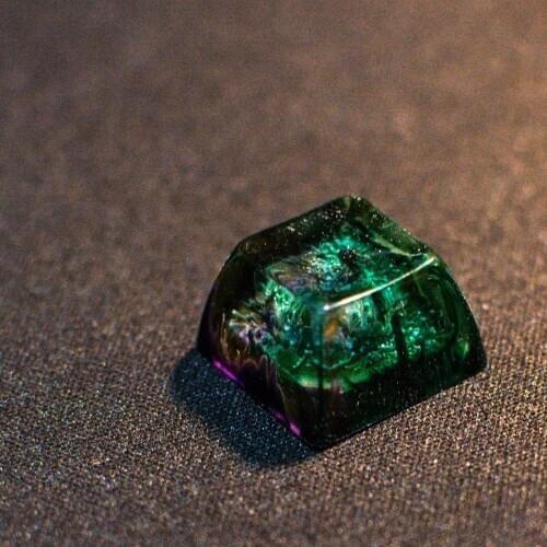 ESC Keycap Unique Forest Landscape Keycaps Resin Wood Handmade Switch Key Cap For Cherry MX OEM R4(Randomly Sent)