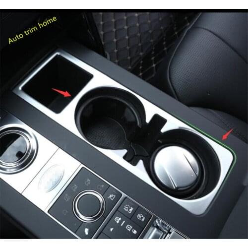 Front Seat Water Cup Holder Panel Cover Kit Trim For Land Rover L462 Discovery 5 2017 2018 2019 2020 ABS