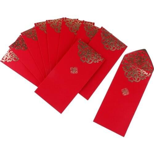6/10pcs Chinese Spring Festival Gold Printing Red Pocket Wedding Red Envelope To Fill In Money 2021 New Year