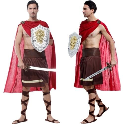 Halloween Adult Men Royal Warrior Knight Costumes Women Role Play Roman Warrior Clothes Cosplay Kids Costume