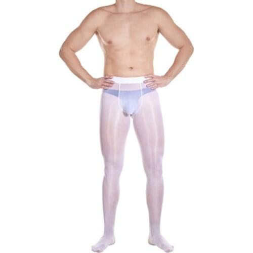 8D 912 Needle Density Pantihose Transparent Stretch Tights Men U-Shaped Crotch Lucency Breathable Adult Cosplay Erotic Costumes