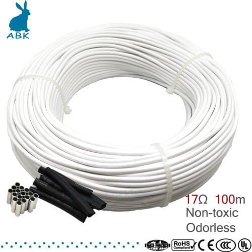 HRAG 100m low cost 24K 17ohm carbon fiber heating cable floor heating wire Non-toxic odorless high quality heating cable