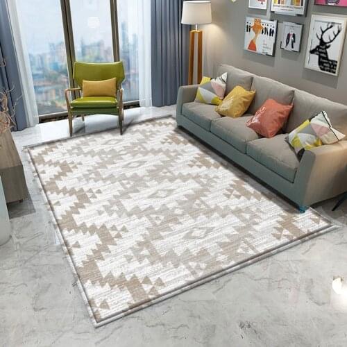 Non-Slip Bohemian Color Diamond Pattern Carpet Printed Flannel Rug Room Floor For Living Room Bedroom Home Decorative Crapet