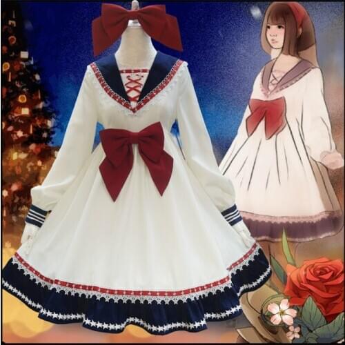 New Navy Style Lolita Princess Soft Dress Bowknot Baixueji Dress JK Daily Cosplay Halloween Costume for Girls