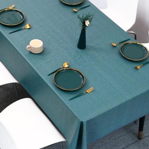 Solid Color Rectangular Tablecloth Table Wedding Decoration Waterproof Dining Coffee Table Cover Party Decoration Mantel Mesa
