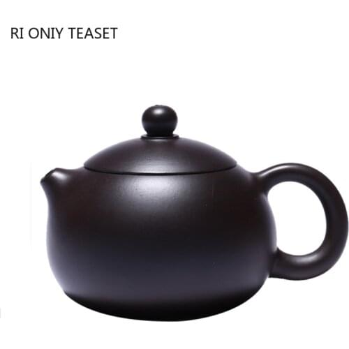 140ml Authentic Yixing Purple Clay Teapot Raw Ore Black Mud Xishi Tea Pot Zisha Filter Beauty Kettle Chinese Household Tea Set