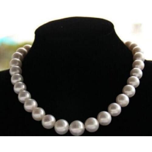 Free shipping >>>>noble jewelr 10-11mm natural tahitian south sea white pearl necklace 45cm 14k