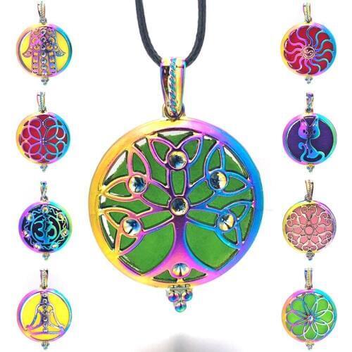 Hot Colorful Angel Ball 015 Aroma Diffuser Necklace Open Antique Vintage Pendant Perfume Essential Oil Diffuser Locket Necklace