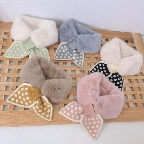 New Fashion Toddler Kids Baby Girl Faux Fur Collar Scarf Winter Plush Collar Neck Warmer Scarves 2-6Year Children Wrap Szalik