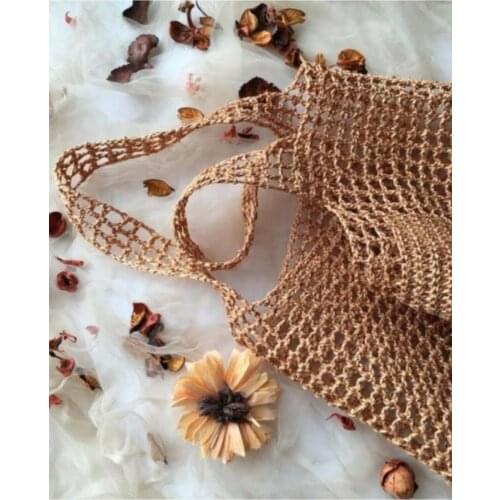 Straw Hand Knitted Bag. Handcrafted. frequency. fashion. trend. It is completely hand knitted. summer. sea. Annual