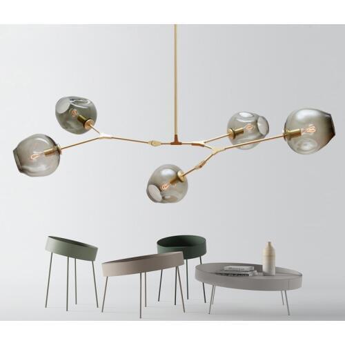 Modern Chandelier Lighting Luminaire Lights Fixtures for Dining Room Bedroom Restaurant Lustres Glass Pendants Chandeliers Lamp