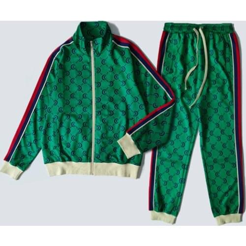 Sports suit womens new couple clothes spring and autumn clothes mens trend personality printing casual sports two-piece suit