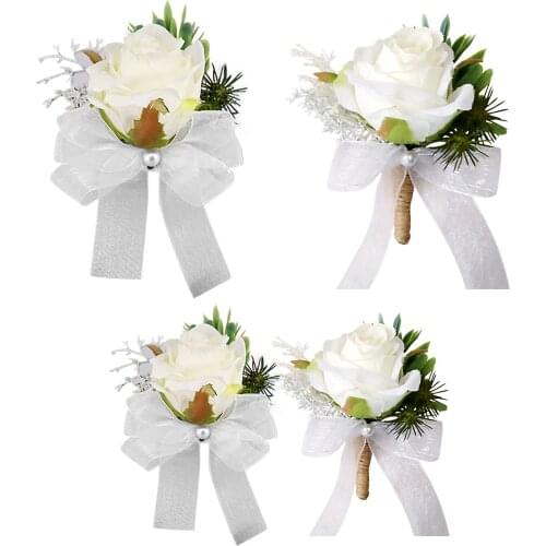 Wedding Guest Silk Buttonholes Corsage Wrist Flower Festival Supplies Elegant Artificial Bridesmaids Luxury Brooch