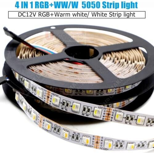 5m RGBW 4in1 chip LED strip Light Waterproof RGB + White / warm white 5050 SMD Tape christmas string Diode Holiday lamp 12V