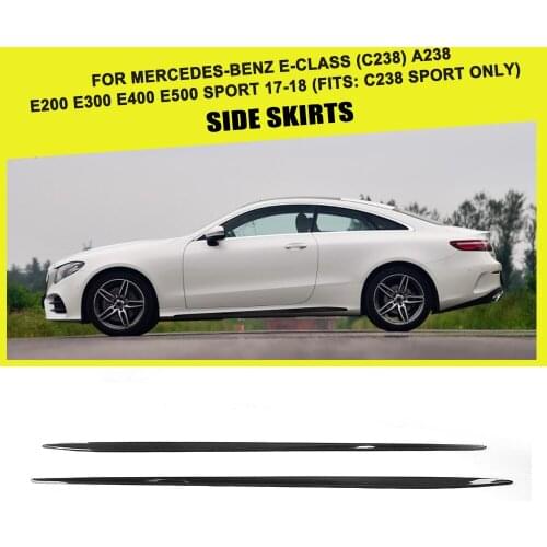Carbon Fiber / FRP Black Side Skirts Extensions Body Lip for Mercedes-Benz E Class C238 E200 Sport Coupe 2 Door 2017 2018