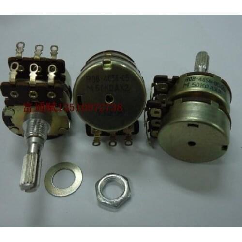 [VK] JAPAN volume potentiometer 24 type R08-4056 R08-4056-05 double step A50K A50KX2 A50K*2 50KAX2 25mm switch rachis