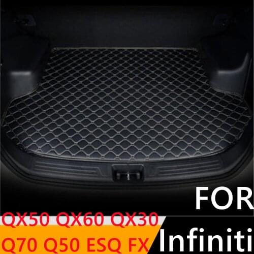 Sinjayer Waterproof Car Trunk Mat AUTO Tail Boot Cargo Pad Carpet Liner For Infiniti QX50 Q70 QX60 Q50 ESQ QX30 2006-2020