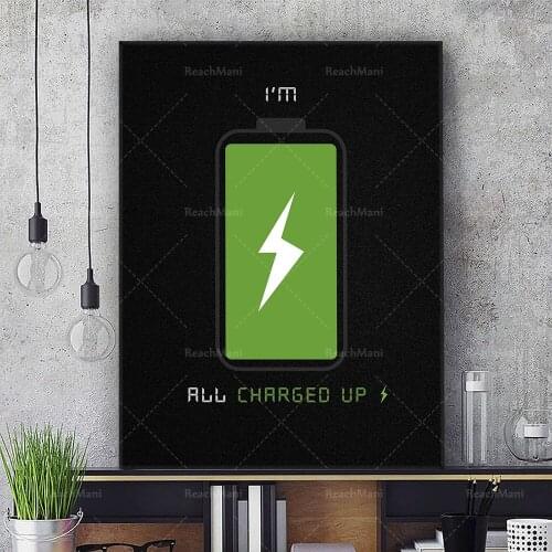 Ignyte All Charged Up Canvas-Wall Art Office/Home Decor Poster