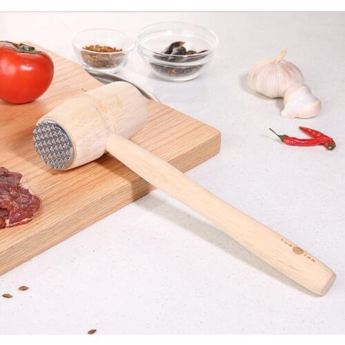 YUSOTAN wooden meet tenderizer hammer with Aluminium needles smooth handle comfortable touch kitchen tool meet steak pork hammer