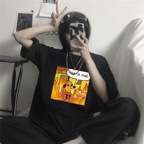 Summer Short Sleeve Cartoon letter Size o-neck Loose casual Print Harajuku tees punk tops clothes stranger things women tshirt