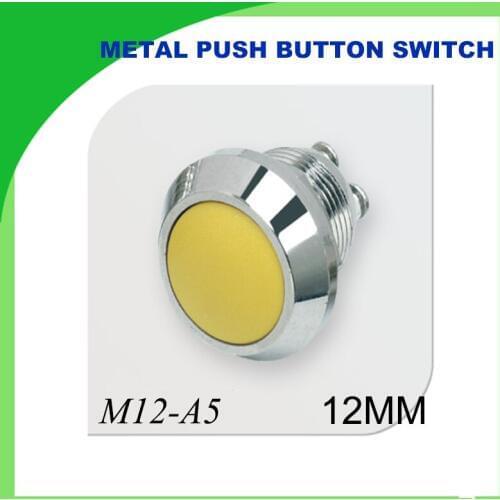 12mm metal push button switch IP65 IK08 round 1NO round wiring terminal