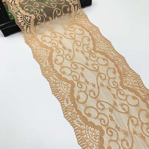 3y/lot Width 18cm Elastic Stretch Lace trim Orange Apricot Skirt Hem Underwear Sewing Craft DIY Apparel Fabric Lace For Clothing