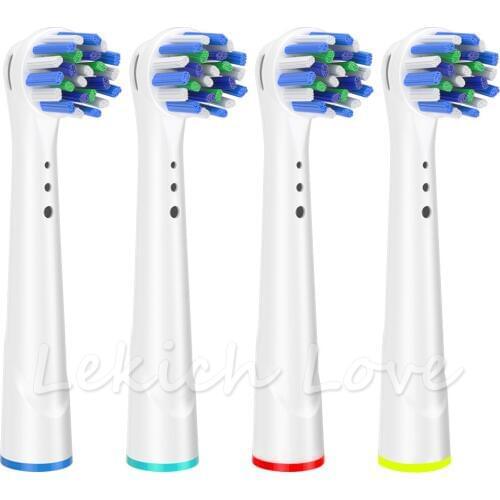 4Pcs Cross Clean Toothbrush Heads Fit for Oral B Toothbrush Heads More Choices with Travel Case or Protective Covers