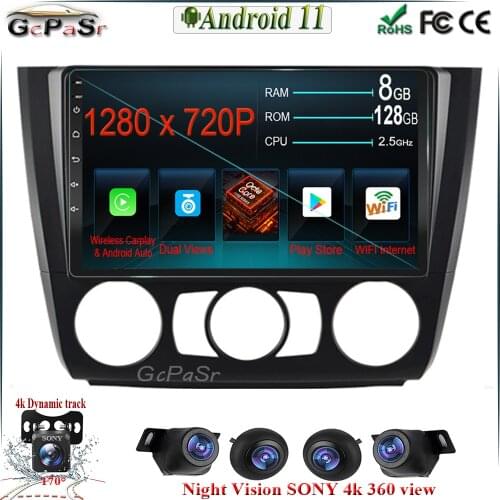 Android 11 128G 9'' For BMW 1-Series 1 Series E88 E82 E81 E87 2004-2012 Video Player Navigation stereo GPS no 2din 2 din DVD