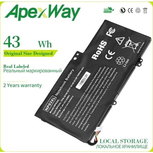 Apexway 43Wh battery for HP Presario NP03XL TPN-Q146 TPN-Q147 TPN-Q148 760944-421 (3ICP6/60/80) HSTNN-LB6L X360 13-A010DX