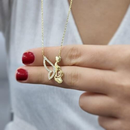 Pregnant Woman 925 Sterling Silver, Gold, Rose Plated Necklace For Women Girls Handmade Fashion Jewelry Elegant Minimalist