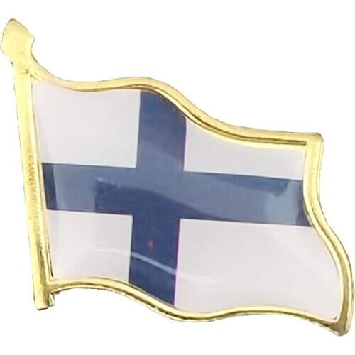 Finland Flag Brooches Enamel Pins Badge Lapel Brooch Backpack/Hat/Tie,Blue And White Tone, Smooth And Beautiful Surface