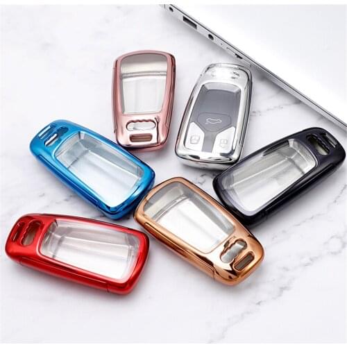 360° Protection TPU Car Key Case For Audi Key Cover Anti-wear Transparent Key Shell For Audi A6 C6 C7 C8 S6 A7 S7 A8 R8 A1 A3 S3