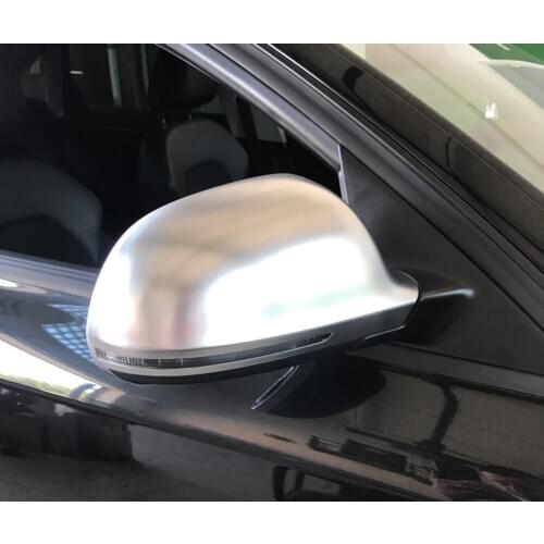 Car Mirror Cover For Audi A4 B8 09-12 A3 A5 A6 Q3 Matte Chrome Silver Rearview Mirror Cover Protection Cap Car Styling