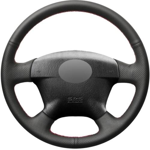 Black PU Faux Leather Hand-stitched Car Steering Wheel Cover for Honda Civic 2000-2005 Civic Hybrid 2003 Stream 2001
